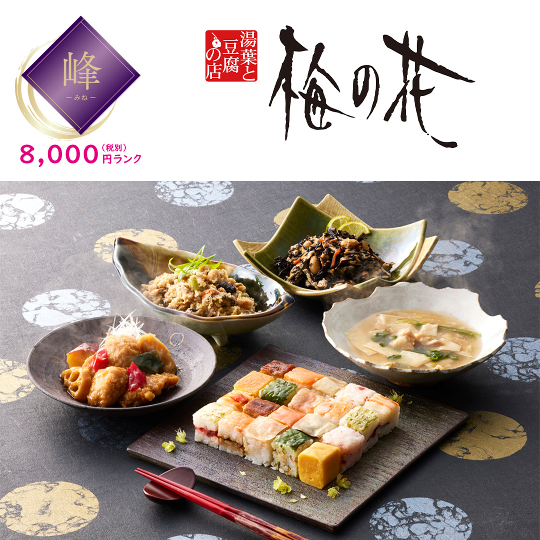 【峰】「梅の花」なみはや寿司2個と和惣菜4種8袋セット