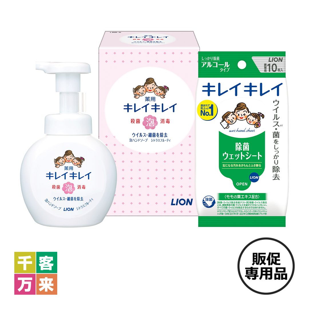 【10カートン以上】キレイキレイ泡ハンドソープ&除菌ウェットシートセット